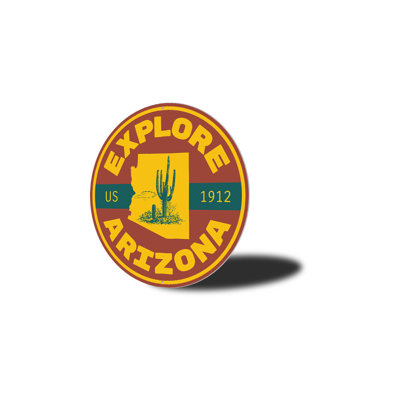 Panneau «Explore Explore Arizona» en aluminium