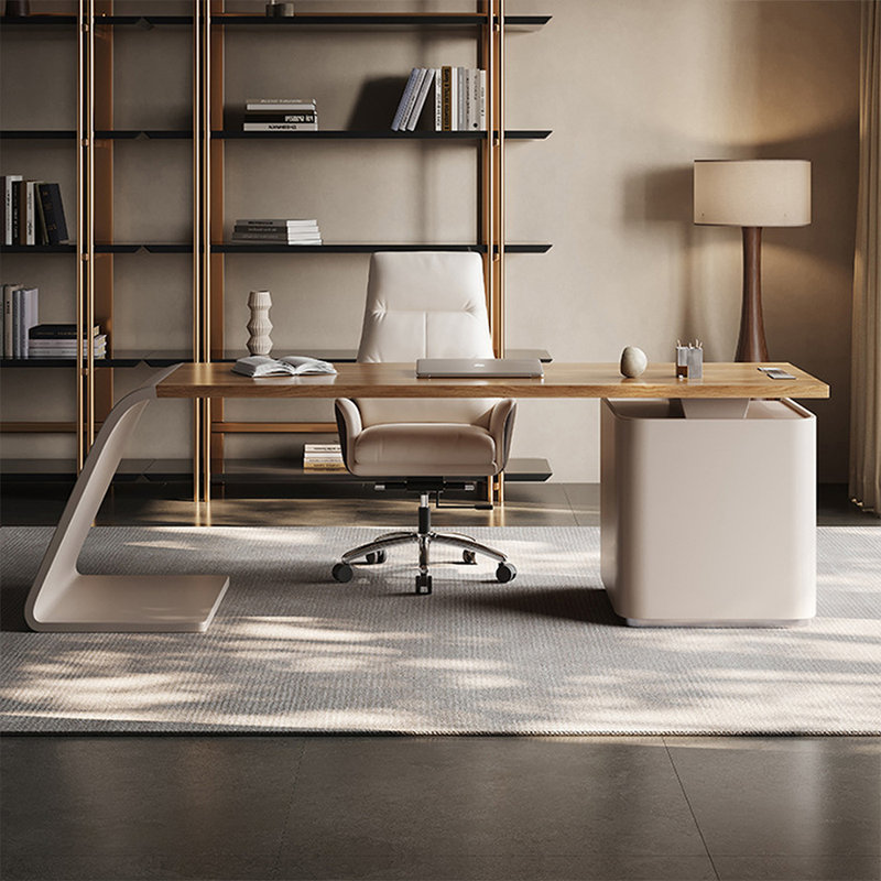 Bureau rectangulaire brun à 3 tiroirs, Retour à gauche, H 29,53 po x l 70,87 po x P 27,56 po
