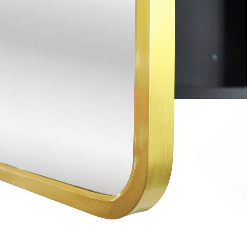 20*28 inch Gold Metal Framed Wall mount or Recessed Bathroom Medicine Cabinet with Mirror