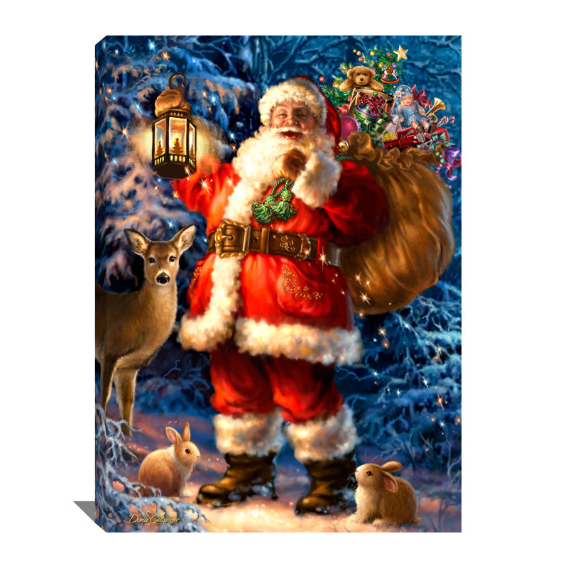 «Woodland Santa», art mural sur toile, L 10 po x H 14 po x P 0,75 po