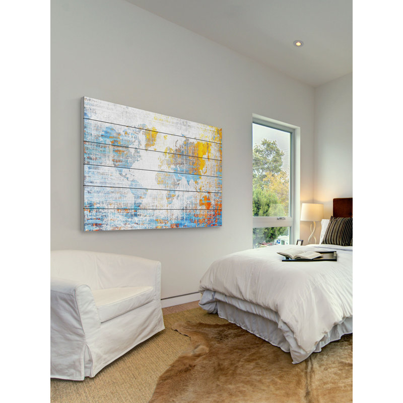Voyage continental-impression sur bois, 24 po x 36 po