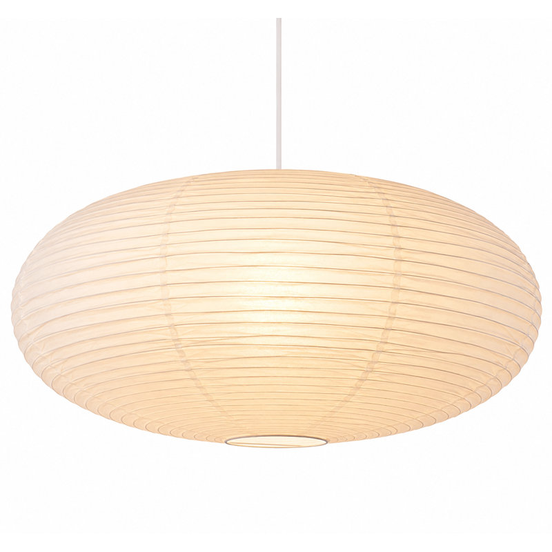 Large White Oval Ribbed Paper Lantern