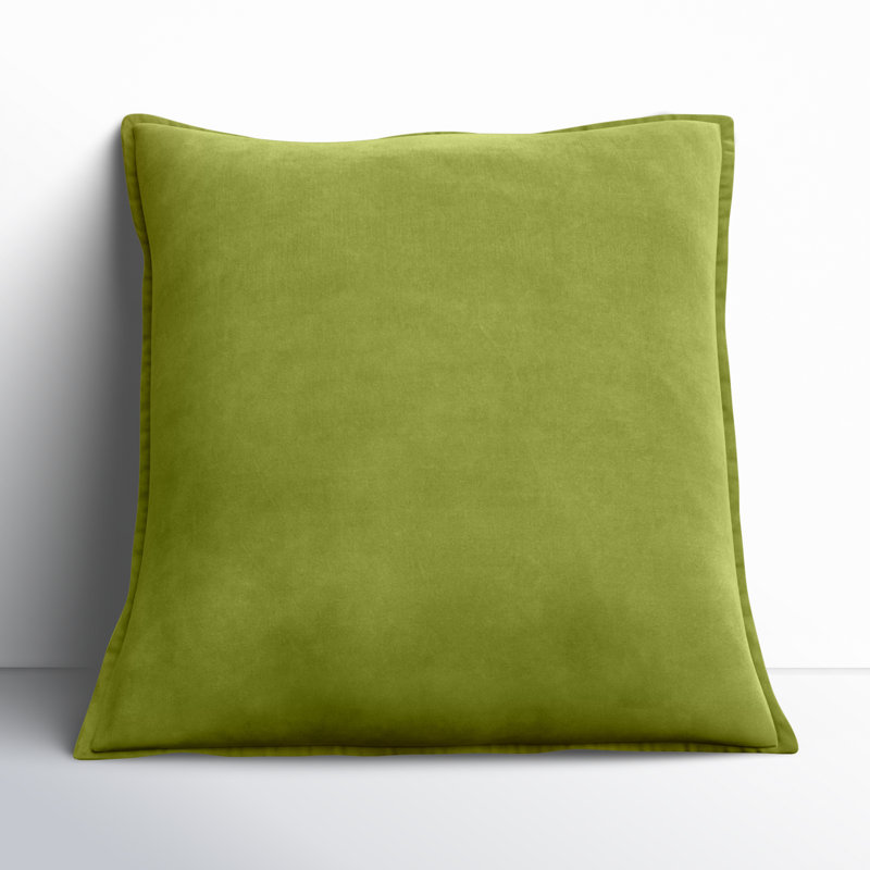 Oreiller 100% coton Edgar Square, Vert gazon, Inférieur, H 22 po x l 22 po