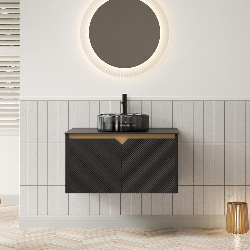 Meuble-lavabo artistique avec symétrie diagonale, 30"