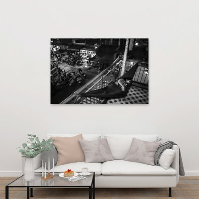 «Serene Sleep City Night Abstract Contemporary City Architecture», reproduction d'art mural