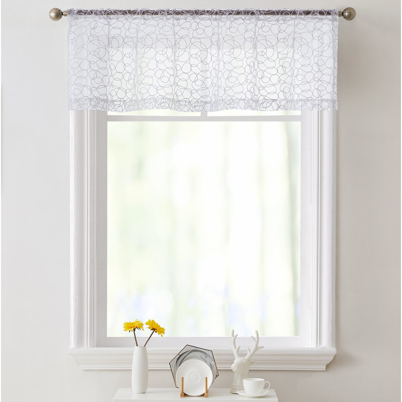 Ketaki Abstract Tailored Window Valance, White