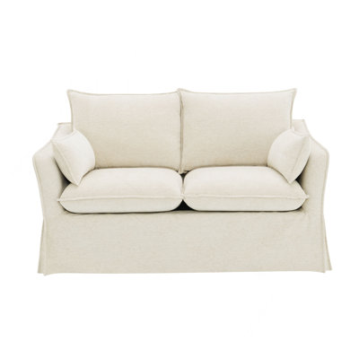 Shane Beige Linen Loveseat W/2 Pillows