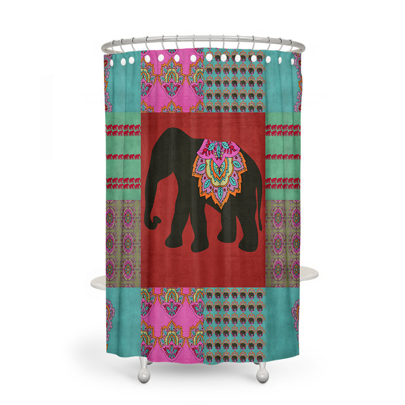 Patchwork Shower Curtain, 93" H x 70" W