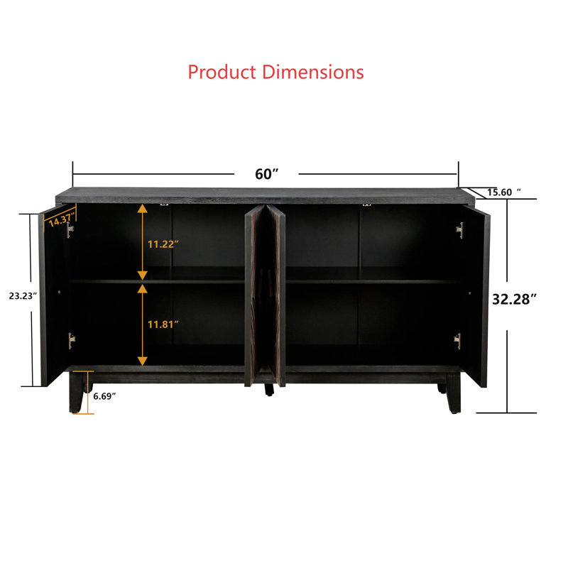 Buffet Mid Century, Brun antique