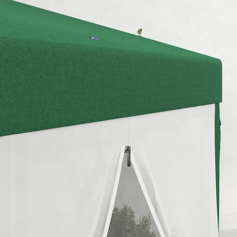 Abri de soleil extérieur hexagonal 13 'x 11' avec trous de drainage et parois latérales, filet de protection pour la détente