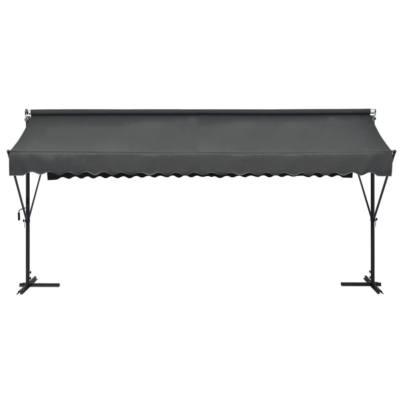 Free Standing Awning Outdoor Retractable Awning Patio Sun Shade Shelter, 118.1" H x 196.9" W x 118.1" D