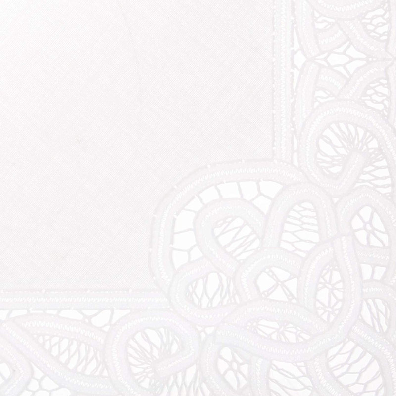 Table de huston en vinyle à motif floral en vinyle battenberg 12 po, Blanc