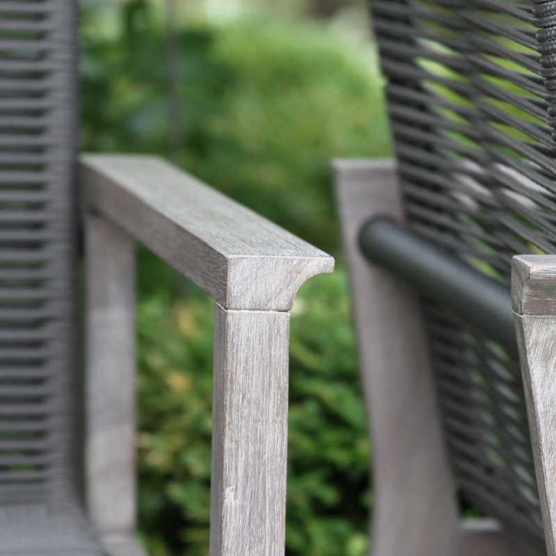 Chaise de patio avec coussins Nesta, Gris