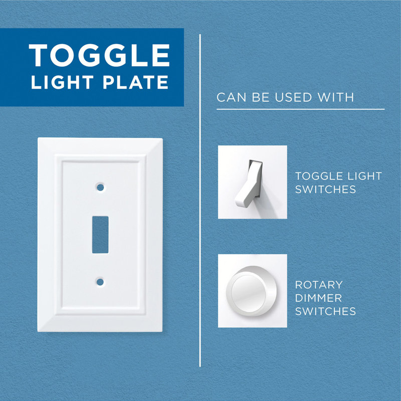 Brushed Nickel Classic Single Toggle Light Switch Plate