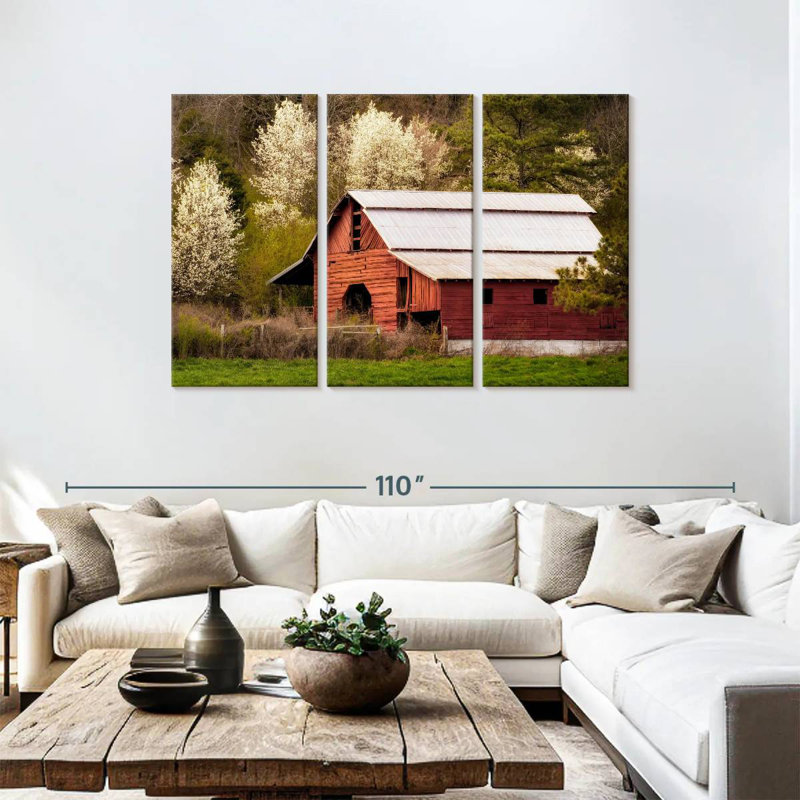 Lilie Skylight Red Barn, 48" H x 74" W