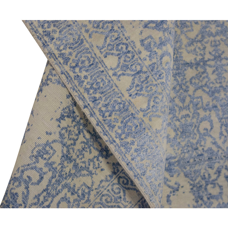 Hand Knotted Area Rug in Silver And Blue