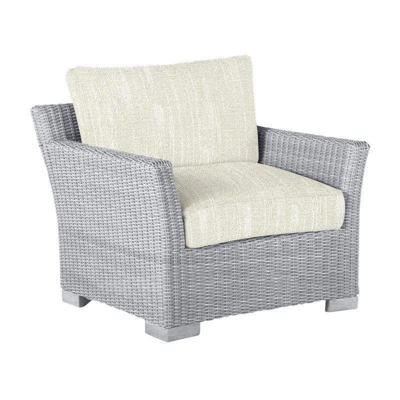 Club Patio Chair with Cushions, Oyster, Welt, Rollo Cream