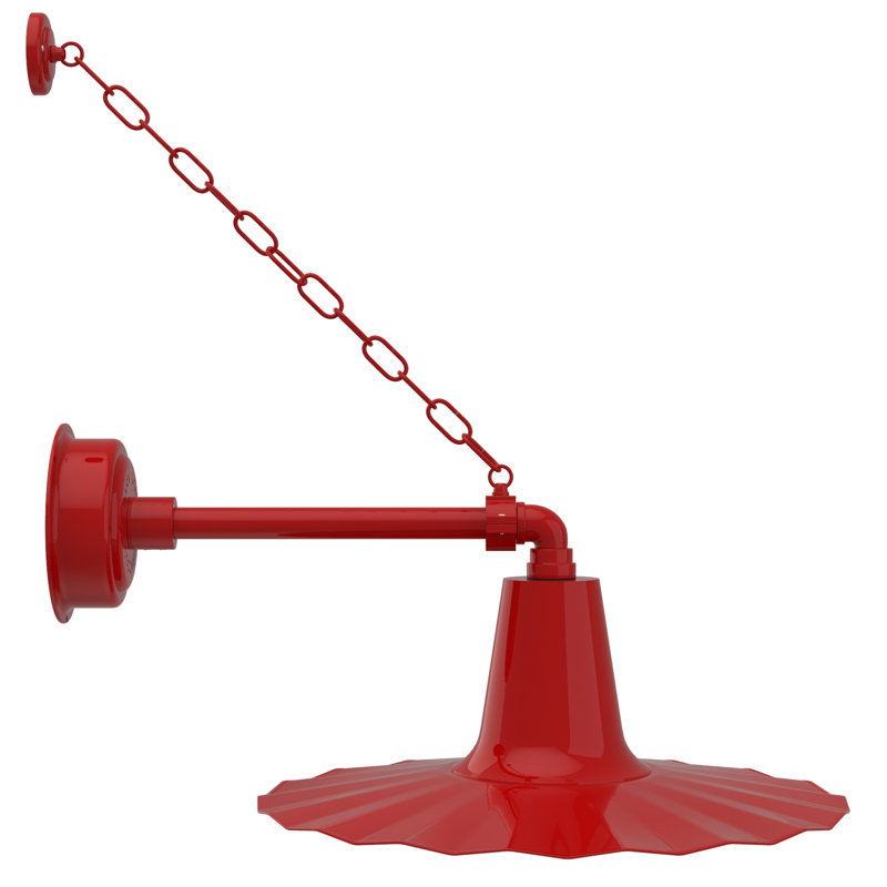 Luminaire de grange d’extérieur à del intégrés 1 ampoule Iris, H 7,5 po x l 20 po x P 20 po, rouge
