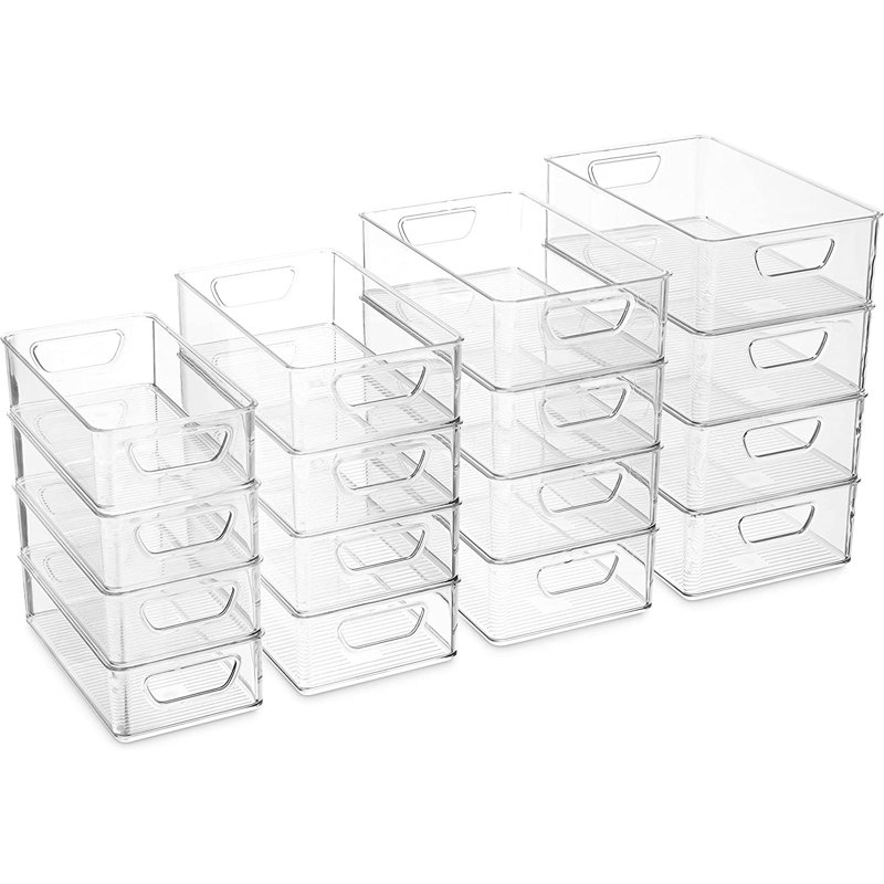 Ensemble de 16 bacs de rangement pour aliments Daryla