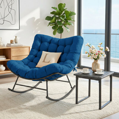 1Pc Oversized Rocking Seating Group With Cushion And Table