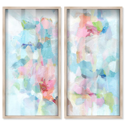 Pastel Layers - Ira Comleva Penryn, grande reproduction sous verre en deux parties par Art Remedy, cadre blond, 24 x 48 pouces