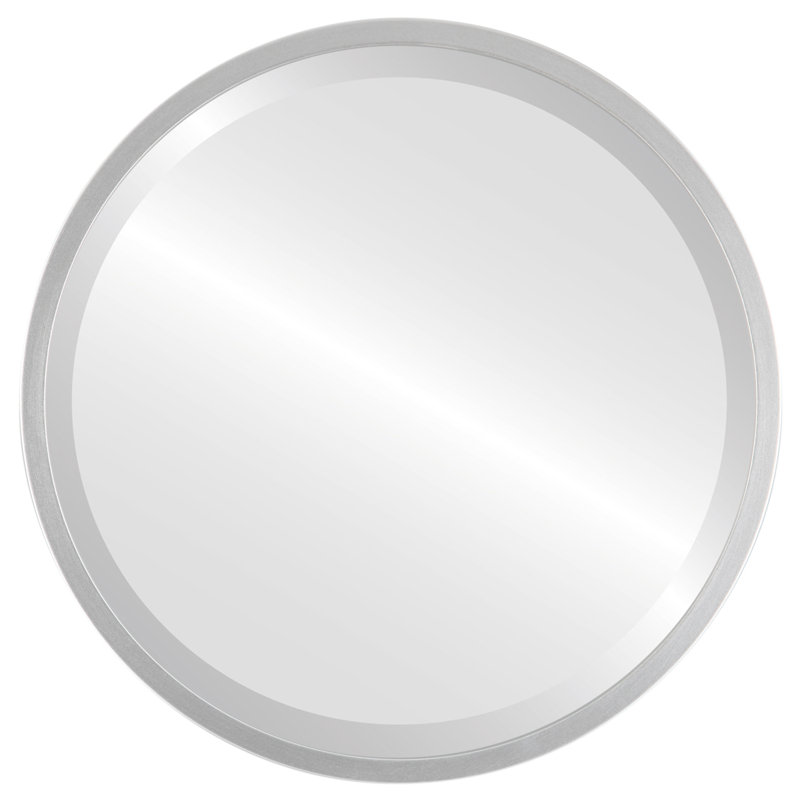 Campblin Round Mirror, 15.125" H x 15.125" W, Silver Spray