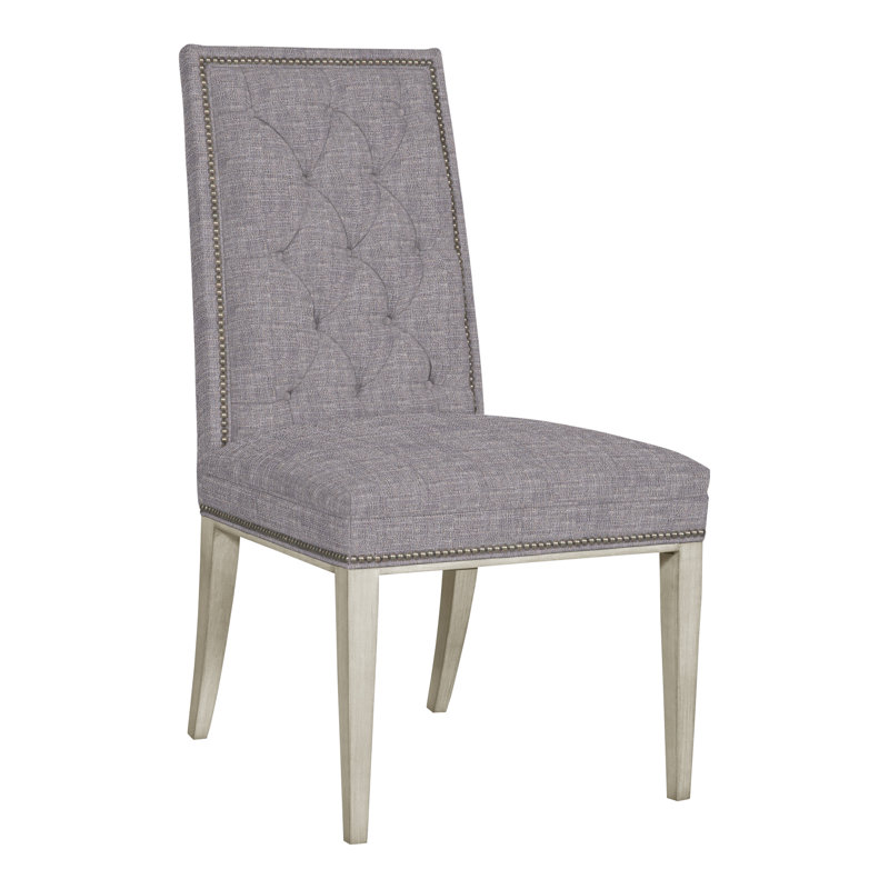 Chaise d'appoint à dossier boutonné Michael Weiss Hanover, Oui, Chenille nomade ardoise Crypton®, Wrenn