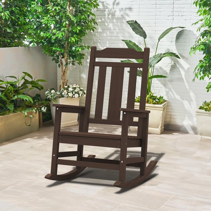 Fauteuil Adirondack surdimensionné en polyéthylène haute densité Wolak Wolak, Café