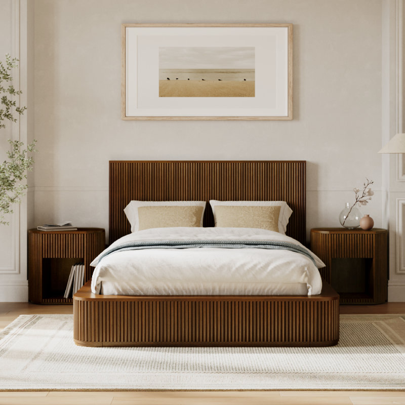 Ellison Fluted Solid Wood Nightstand, Fully Assembled