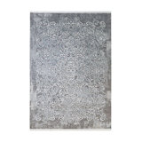 Modena Damask Area Rug in Silver