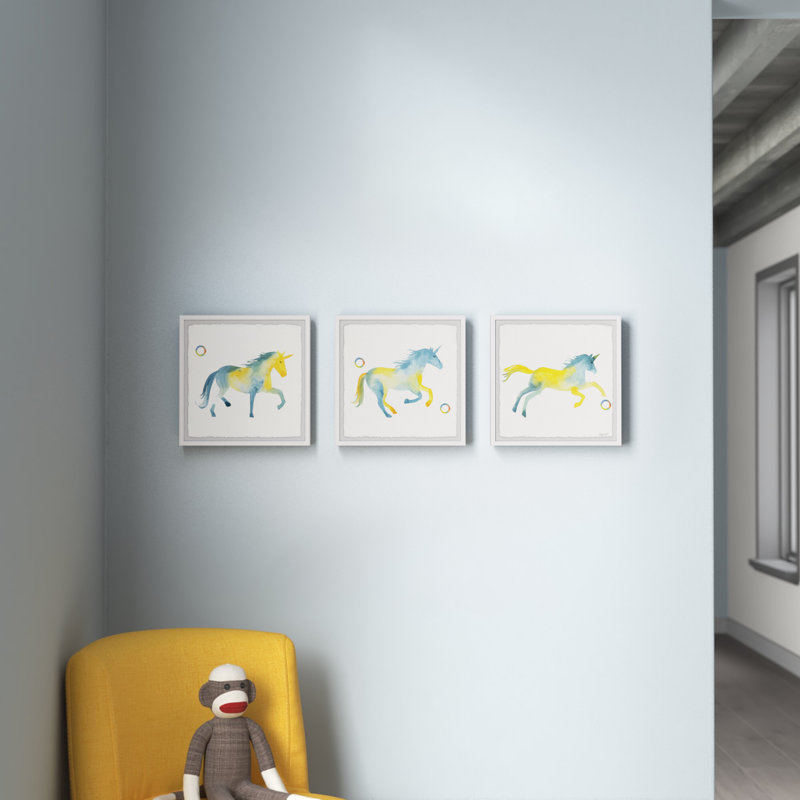 Ensemble de 3 pièces de licorne rougeoyante Gargan, H 12 po x l 12 po x P 1,5 po
