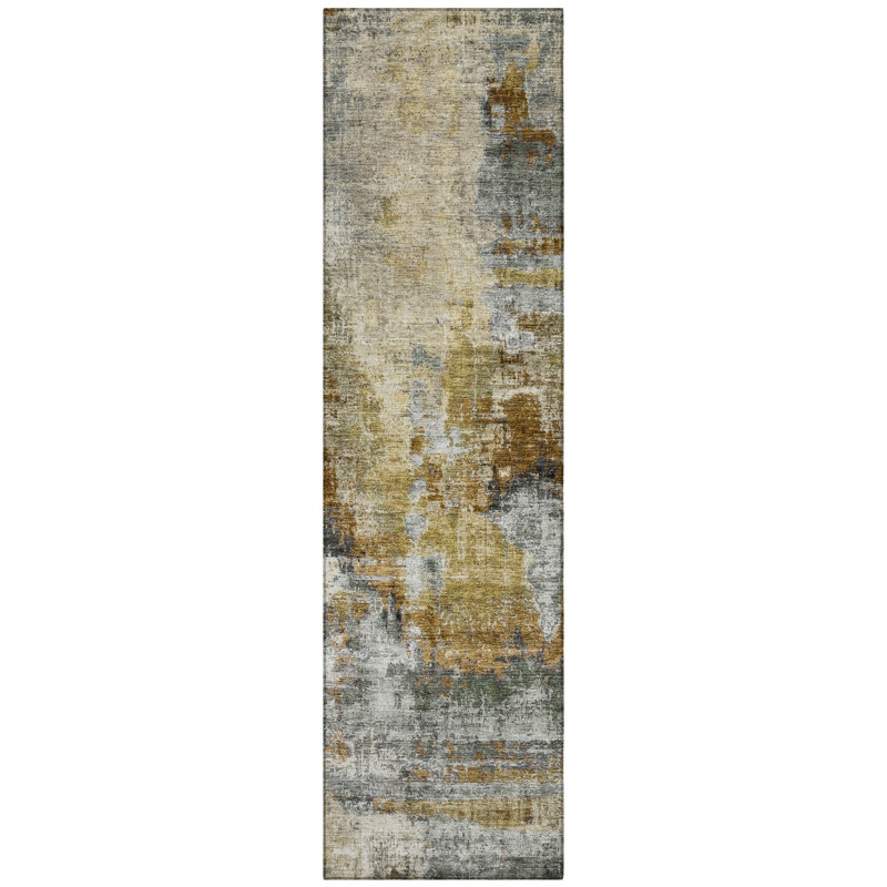 Machine Washable Indoor/Outdoor Chantille ACN2300 Abstract Rug, Runner 2'3" x 7'6"