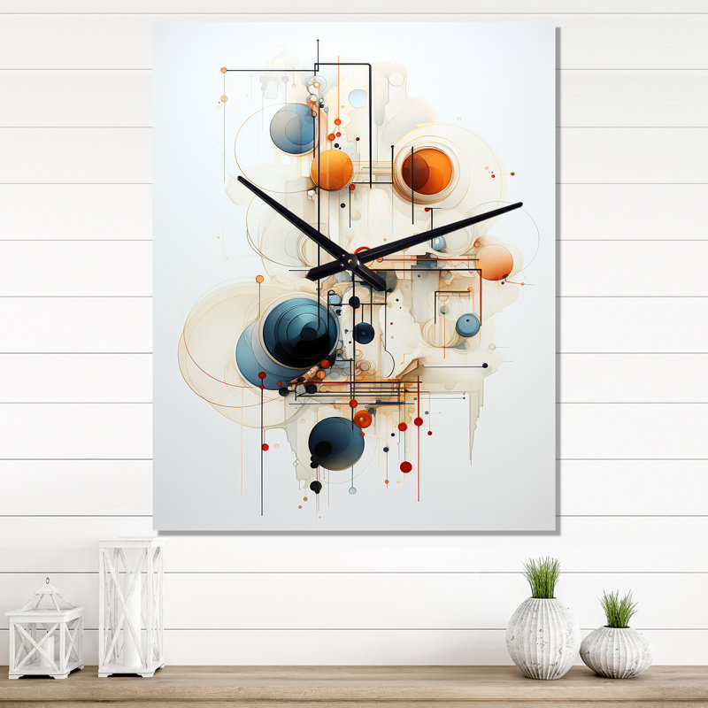 Horloge murale abstraite bleu sarcelle, H 28 po x l 12 po x P 1 po