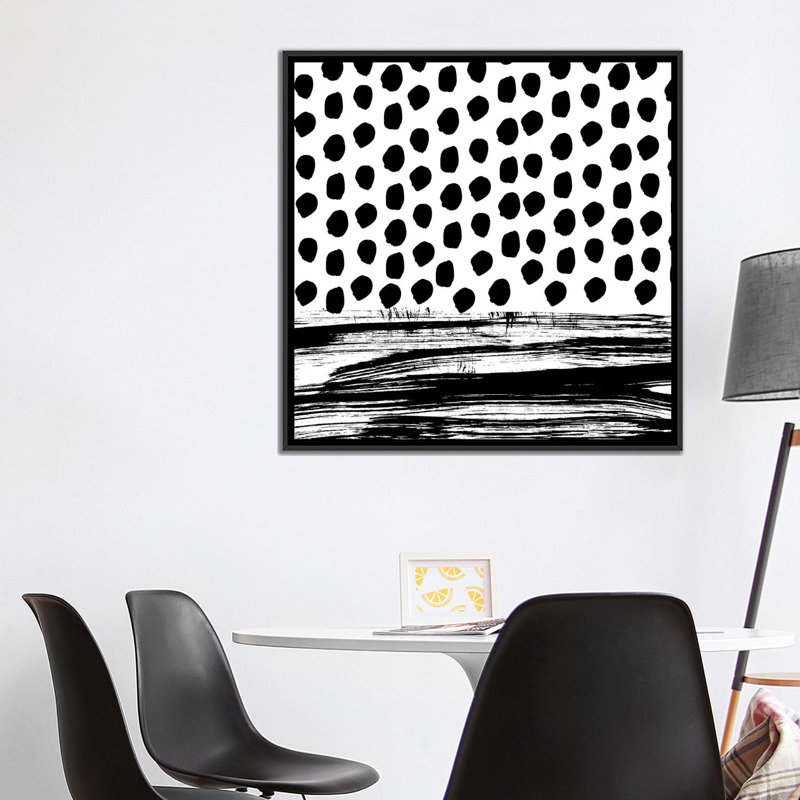 " Zoe B&W " by Charlotte Winter, 18" H x 18" W x 1.5" D, Black Framed Canvas