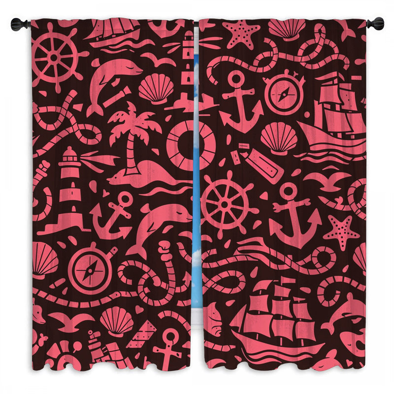 Rideaux obscurcissant et obscurcissant Nautical Elements, 40in x 61in - 2 panels, Sheer
