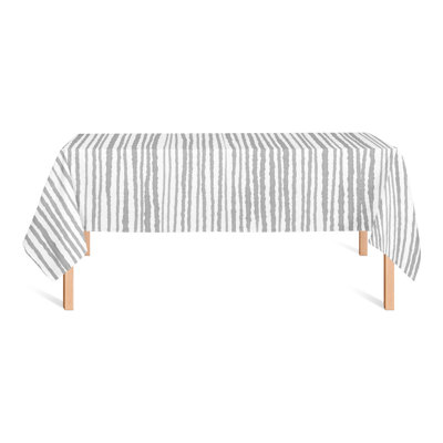 Rough Watercolor Stripes Teal 2 Tablecloth