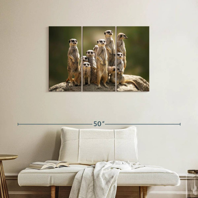 Famille de suricates Brampt, H 24 po x l 38 po