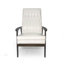 Fauteuil d'appoint Mid-Century en similicuir blanc neige avec pieds en bois espresso-120079801