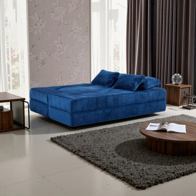 Queen Size Foldable Sofa Bed High-Density Foam Convertible Sleeper Futon Multi-Functional Floor Couch