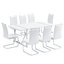 Ensemble de table de salle à manger 9 pièces Modern Glam-1648347923-1648347922
