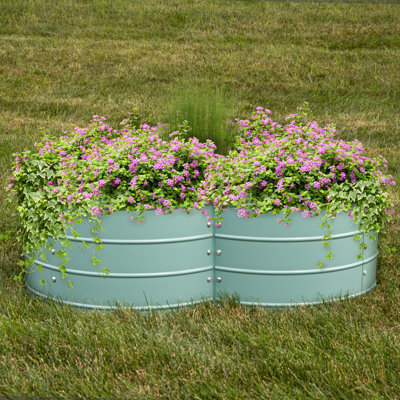 Rotisha Outdoor 4-Leaf Clover Galvanized Steel Raised Garden Bed - Green
