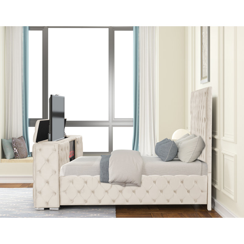 Mikilah Bed, Queen, Beige