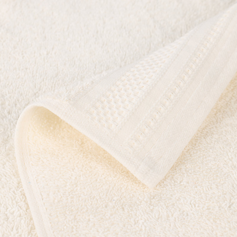 Draps de bain mi-longs en coton gaufré texturé Honeycomb, Ivoire ivoire