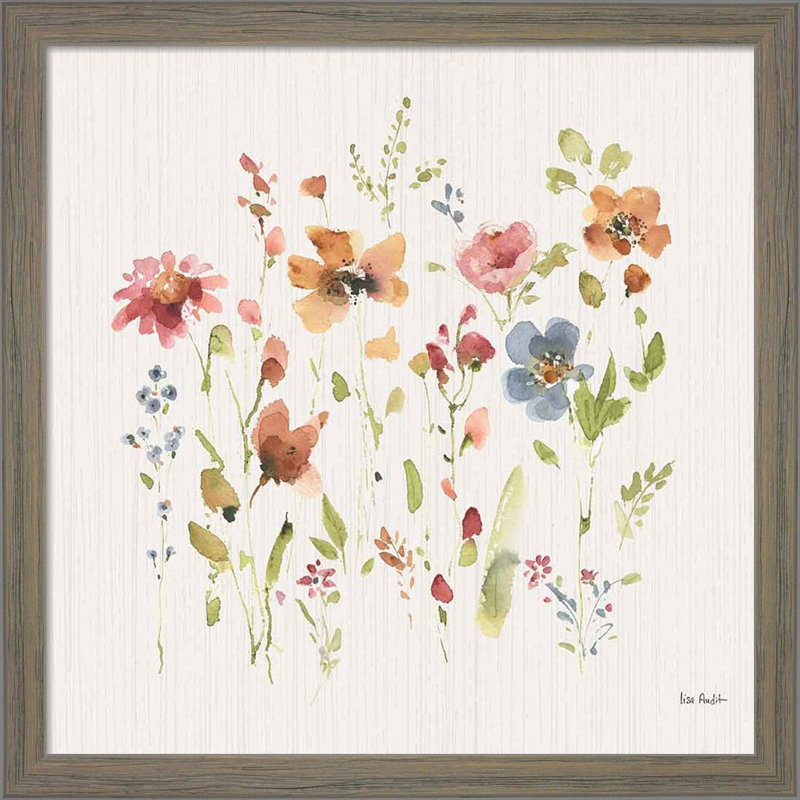 Rustic Gray Floral Canvas Prints Set with Wooden Frame