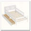 Lit simple avec support de rangement pour tête de lit, 2 tiroirs et garde-corps à 3 côtés, blanc-164440025