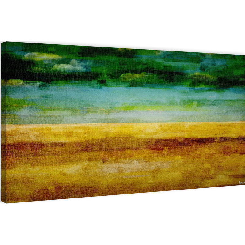 « émeraude désert » par parvez taj,, reproduction d’art sur toile tendue, H 12 po x l 24 po