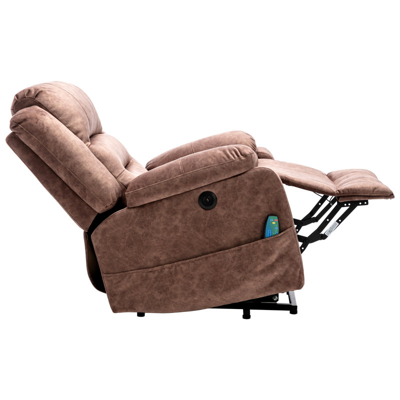 Finni 87cm Wide Lift Assist Standard Recliner with Massager, Brown