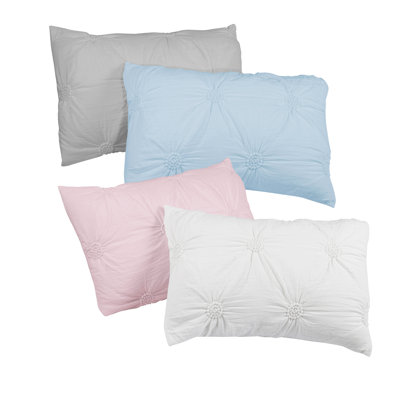 Floral Pintuck 3PC Comforter Set, Soft Microfiber, Pastel Colors, Lightweight Bedding Set