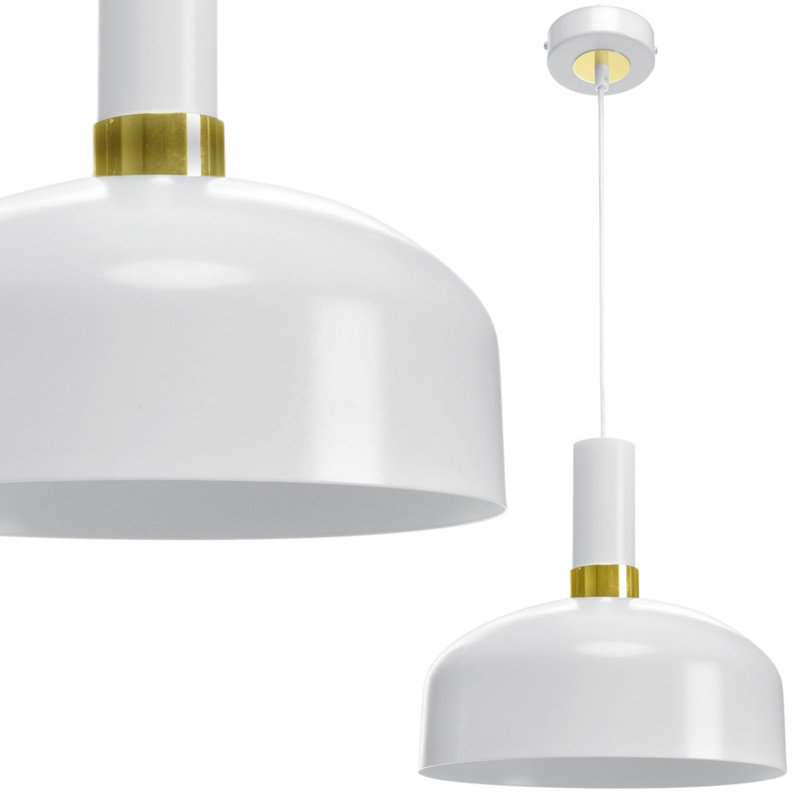 Malmo 1 - Light Dome Pendant, White/Gold