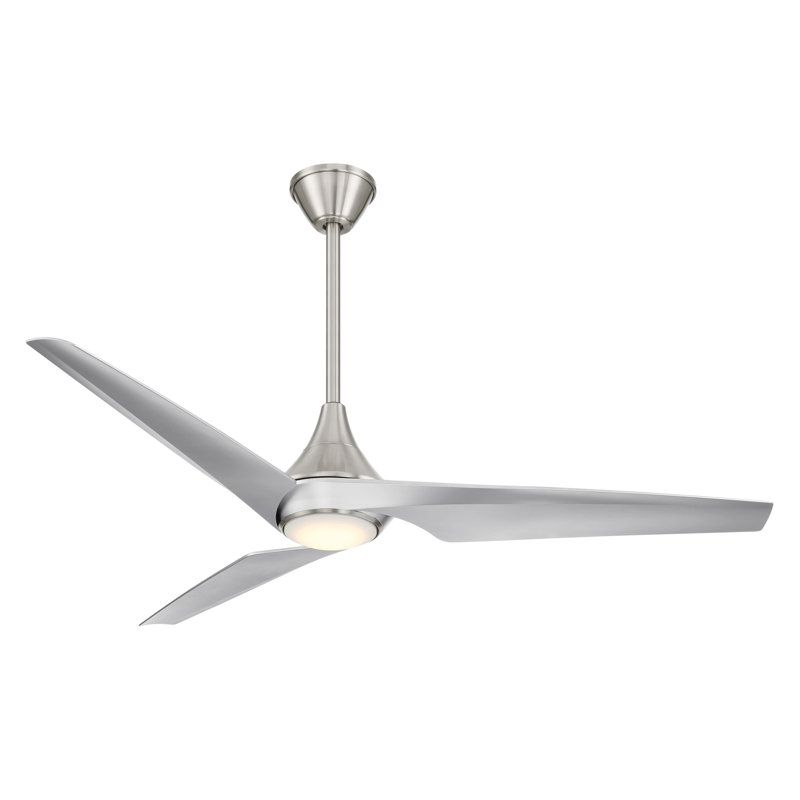 Ventilateur de plafond intelligent à montage double 60 po Switch, Argent argent, Nickel brossé
